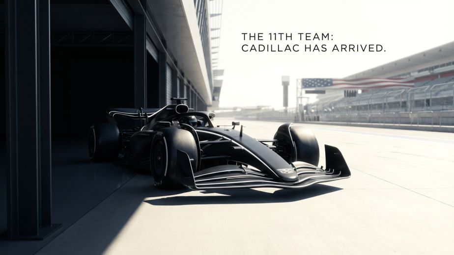 Cadillac F1 11th team 2026 entry concept car in pit lane