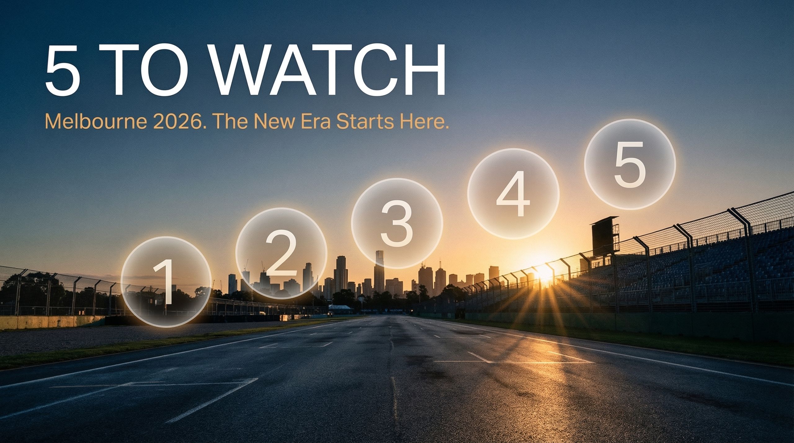 5 things to watch at Australian GP 2026 with Albert Park pit straight at dawn and numbered overlay