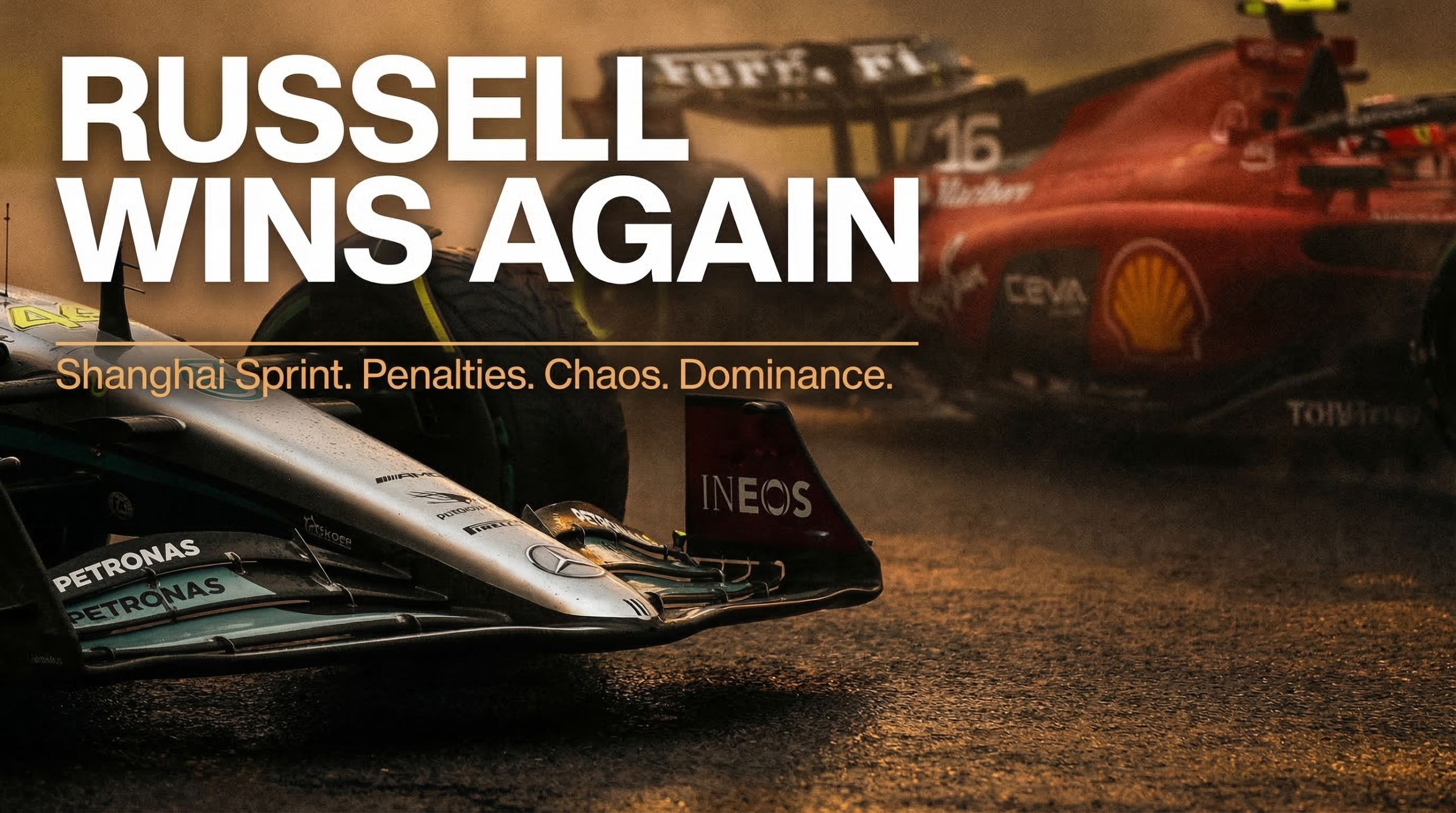 Chinese GP Sprint result 2026 Russell wins in Shanghai as Leclerc and Hamilton battle behind