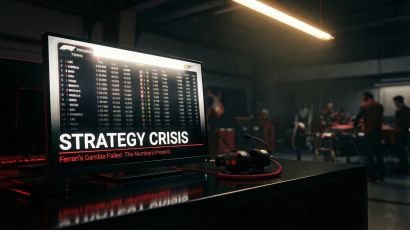 Ferrari strategy 2026 crisis analysis showing pit wall monitor and abandoned headset after Australian GP failure