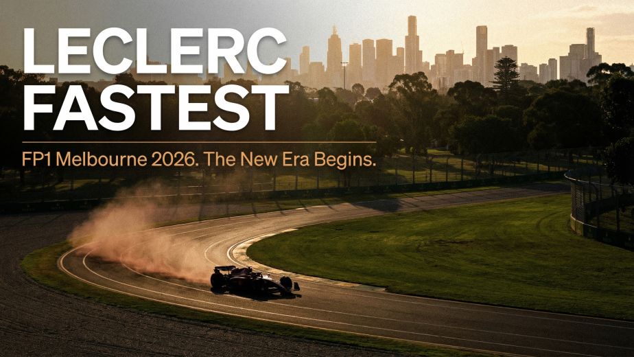 Australian GP FP1 2026 results with Leclerc fastest and red car at Albert Park turn one