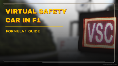 Virtual Safety Car signal displayed on an F1 circuit marshal board during a race