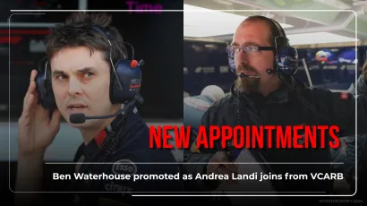 Red Bull Racing garage with text New Appointments