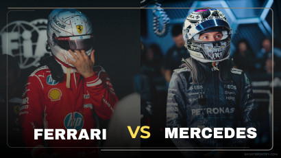 Mercedes W17 and Ferrari SF-26 side by side comparison for the 2026 Formula 1 season