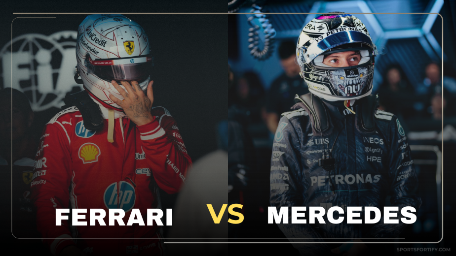 Mercedes W17 and Ferrari SF-26 side by side comparison for the 2026 Formula 1 season
