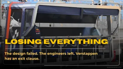 Red Bull RB22 front wing on concrete floor with text The Wrong Car