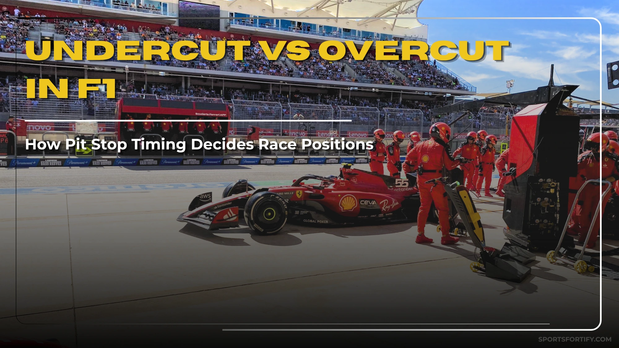 Diagram showing the difference between undercut and overcut in F1 pit stop strategy