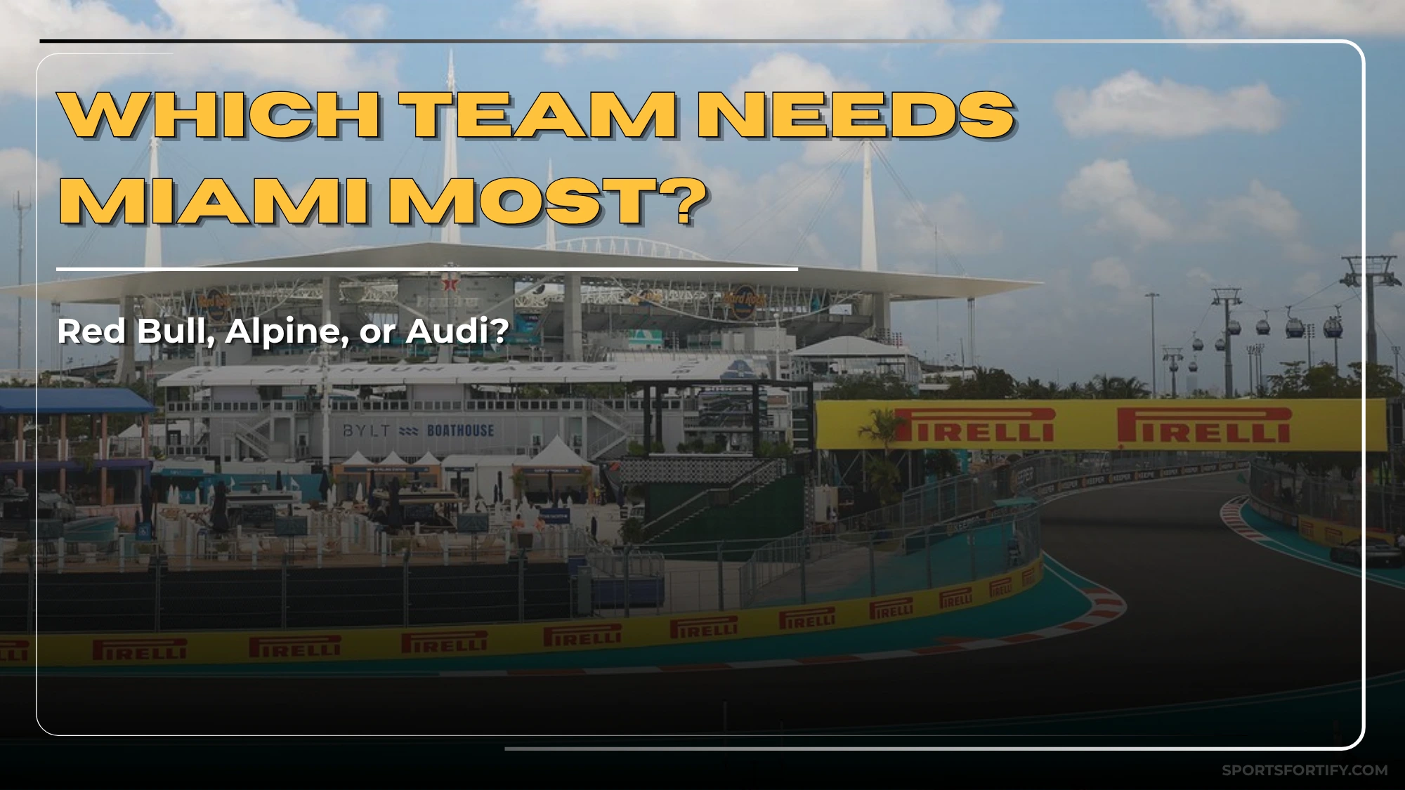 Red Bull Alpine and Audi F1 teams comparison showing which team needs Miami GP most in 2026