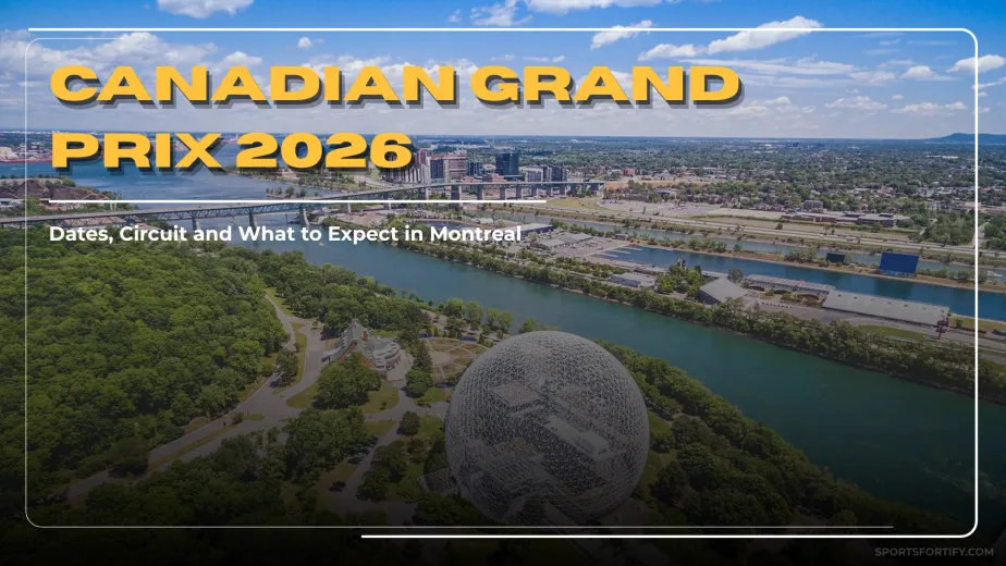 Aerial view of Circuit Gilles Villeneuve in Montreal for the Canadian Grand Prix 2026
