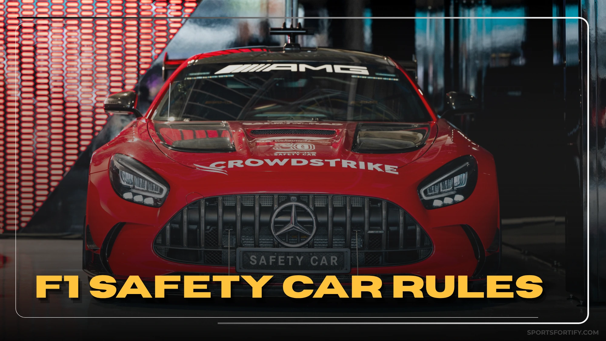 F1 safety car Mercedes-AMG GT leading Formula 1 cars on track