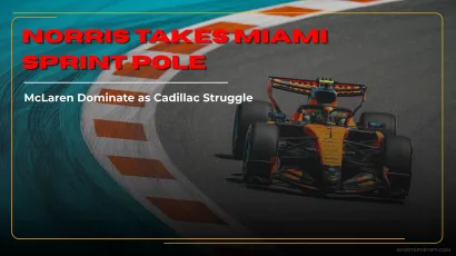 Lando Norris celebrates Miami GP Sprint Qualifying pole position 2026