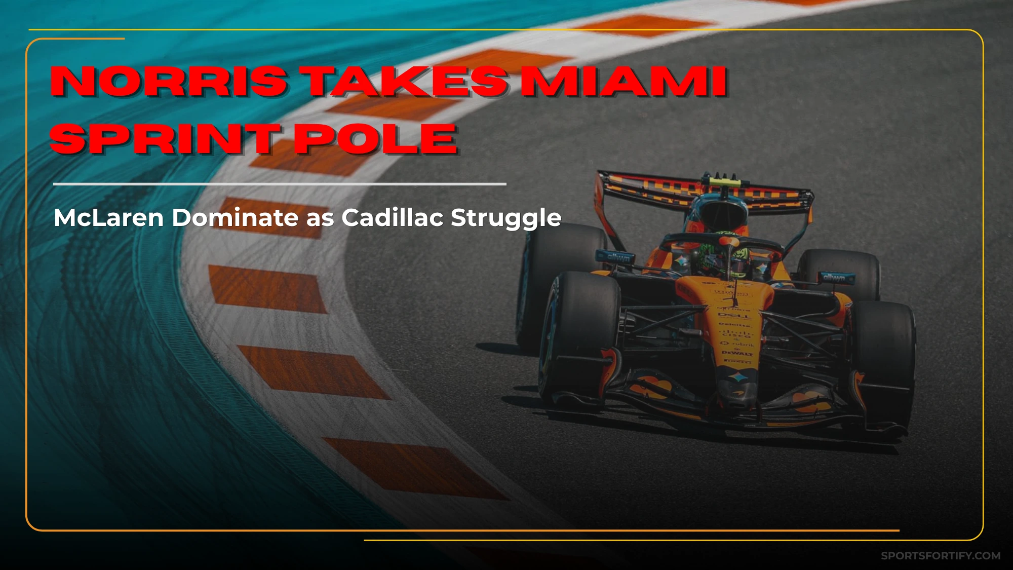 Lando Norris celebrates Miami GP Sprint Qualifying pole position 2026