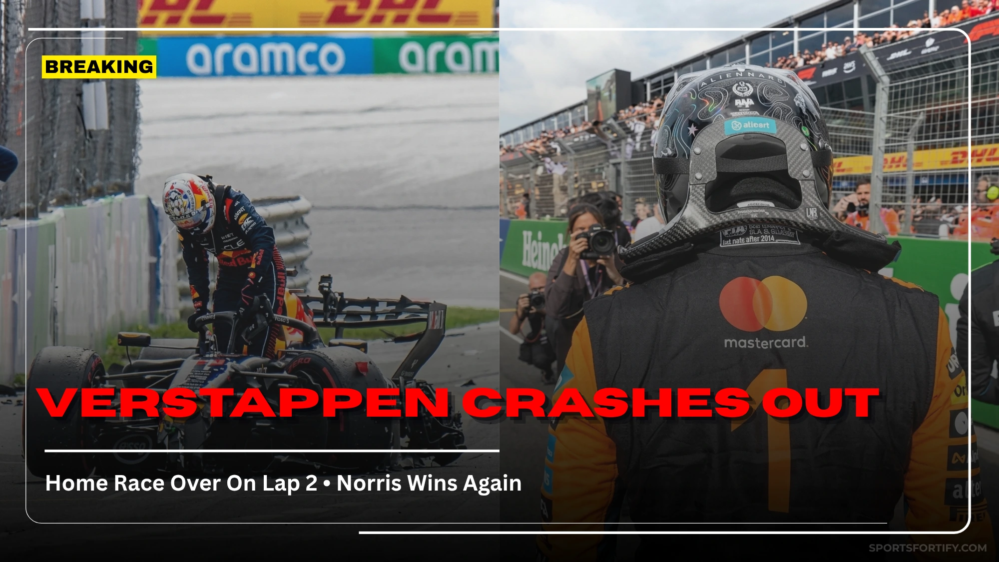 Max Verstappen crash Dutch Grand Prix 2026 Zandvoort final corner