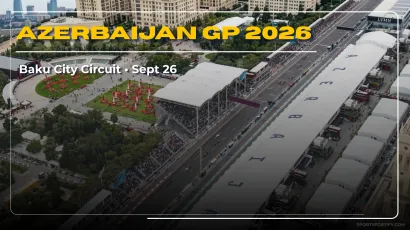 Azerbaijan Grand Prix 2026 guide showing the Baku City Circuit along the Caspian Sea