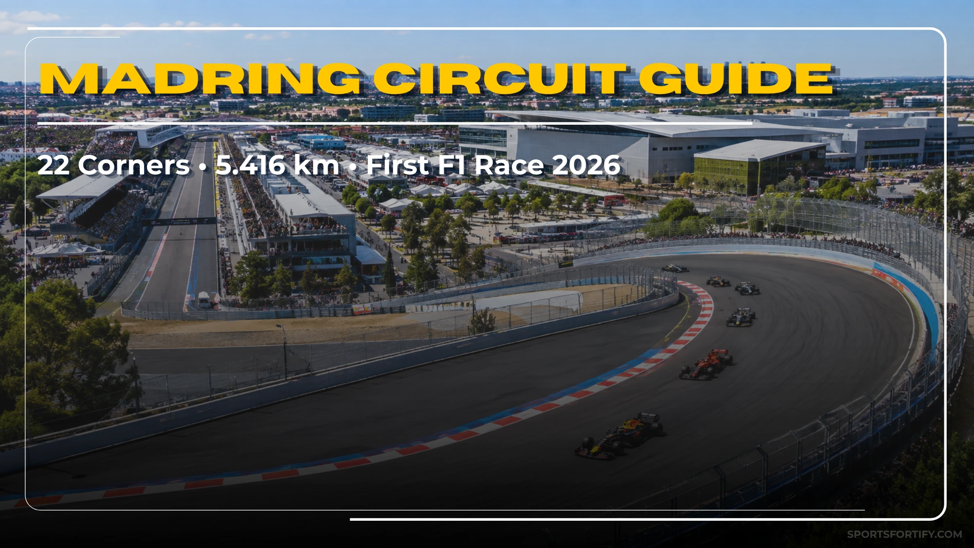 MADRING circuit guide showing La Monumental banked corner in Madrid
