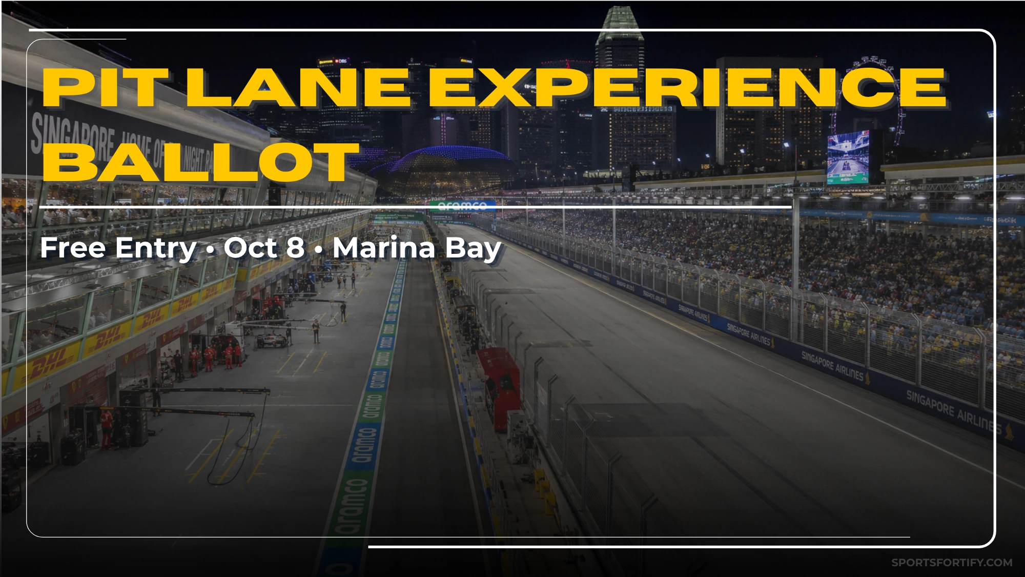 Singapore GP 2026 Thursday Pit Lane Experience ballot guide